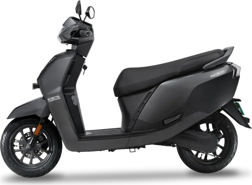 Ampere Nexus EX+ electric scooter on the showroom plinth at Shri Ji Electric Vehicle, Chandigarh